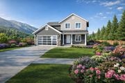 Traditional Style House Plan - 3 Beds 2 Baths 1629 Sq/Ft Plan #1060-455 Exterior 
