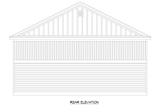 Exterior - Rear Elevation for Traditional House Plan #932-430, 1 bath