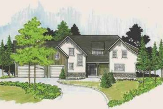 Exterior - Front Elevation for European House Plan #308-174 - 3 bed, 2.5 bath