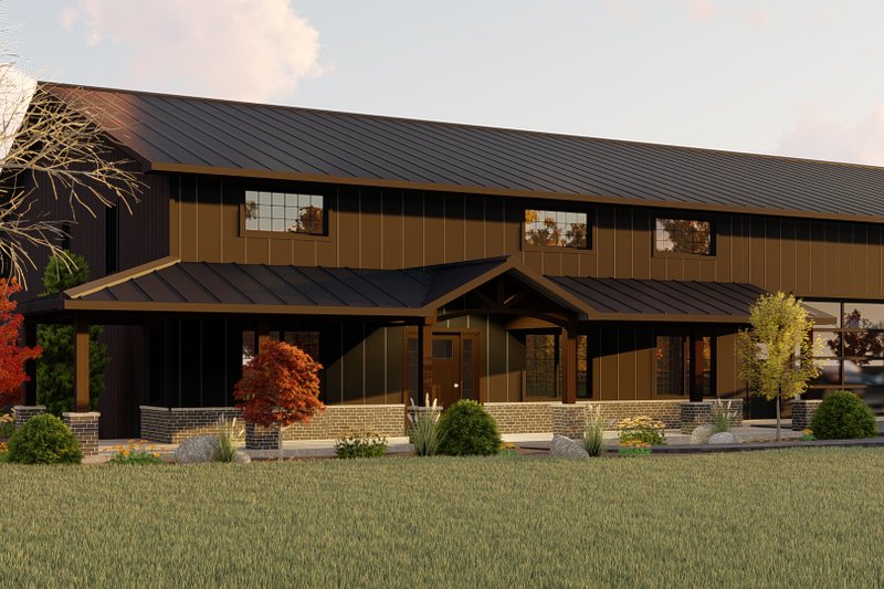 Architectural House Design - Exterior - Covered Porch for Barndominium House Plan #1064-154 - 4 bed, 3.5 bath