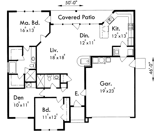 Ranch Floor Plan - Main Floor Plan #303-461