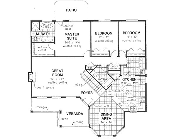 Country Floor Plan - Main Floor Plan #18-4517