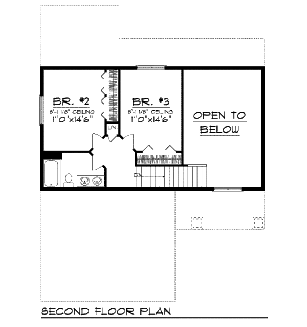 Home Plan - Bungalow Floor Plan - Upper Floor Plan #70-945