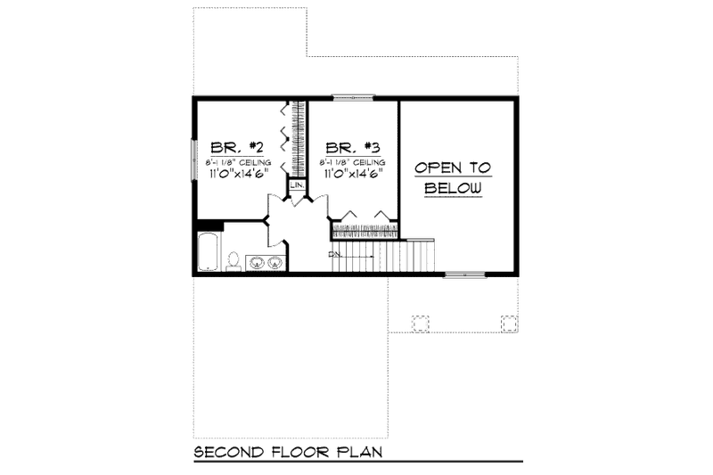 House Plan Design - Floor Plan - Upper Floor for Bungalow House Plan #70-945 - 3 bed, 2.5 bath