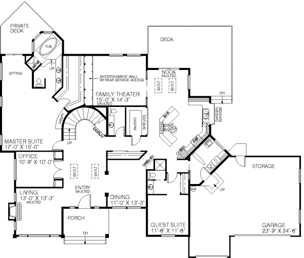 Home Plan - Tudor Floor Plan - Main Floor Plan #60-208
