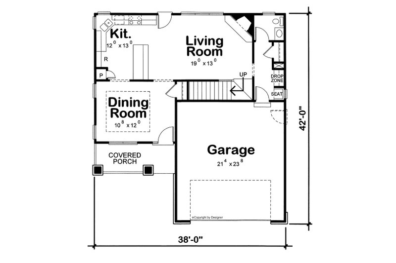 Home Plan - Floor Plan - Main Floor for Bungalow House Plan #20-1780 - 3 bed, 3 bath