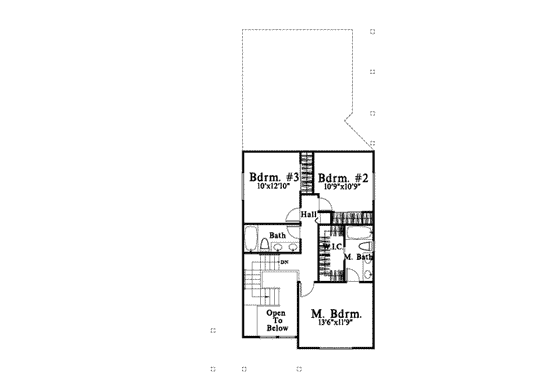 Floor Plan - Upper Floor for Country House Plan #78-151 - 3 bed, 2.5 bath