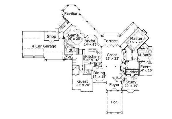 European Floor Plan - Main Floor Plan #411-601