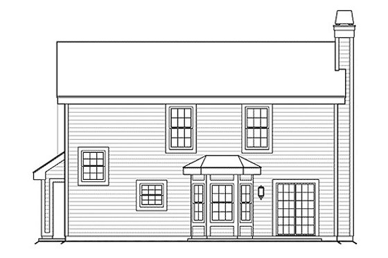Exterior - Rear Elevation for Cottage House Plan #57-350 - 2 bed, 1.5 bath