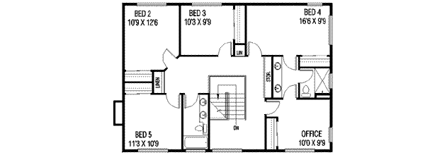 Traditional Floor Plan - Upper Floor Plan #60-252