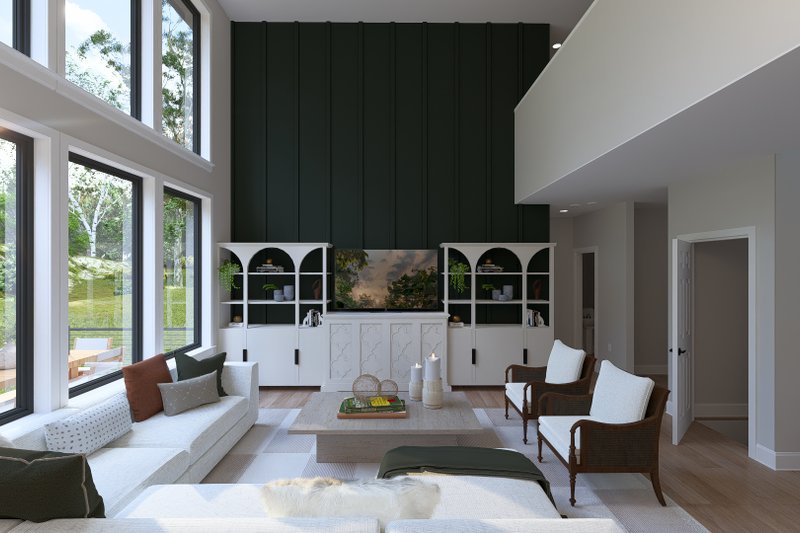 House Blueprint - Interior - Family Room 1 for Farmhouse House Plan #1060-487 - 4 bed, 3.5 bath
