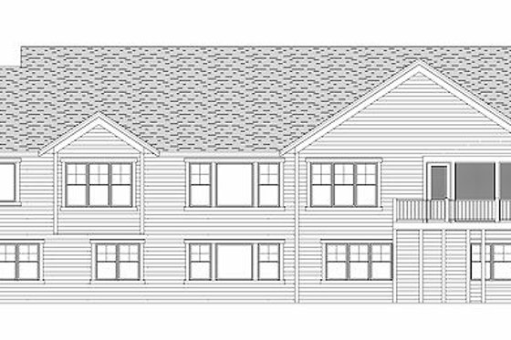 Exterior - Rear Elevation for Craftsman House Plan #51-355 - 2 bed, 2 bath