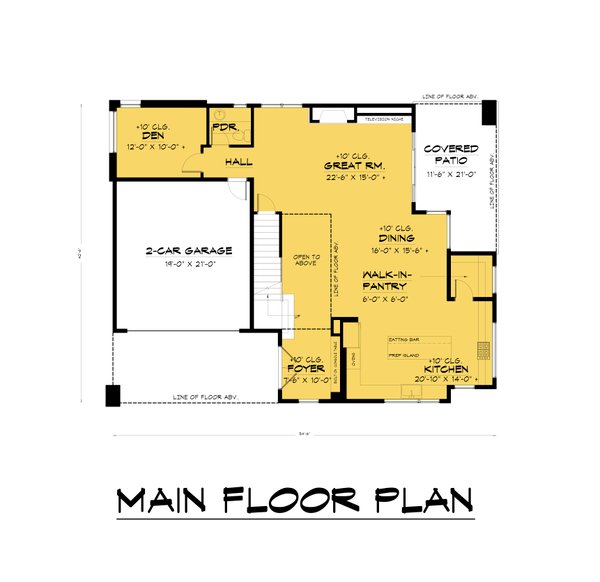 Contemporary Floor Plan - Main Floor Plan #1066-235