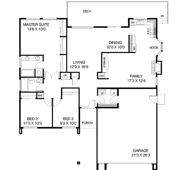 Ranch Floor Plan - Main Floor Plan #60-332