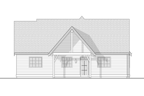 Exterior - Rear Elevation 2 for European House Plan #1114-27 - 2 bed, 1.5 bath