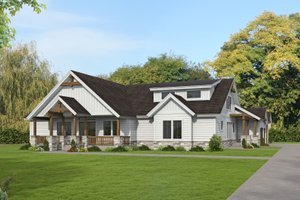 House Design - Exterior - Front Elevation for Farmhouse House Plan #117-1035 - 4 bed, 3 bath