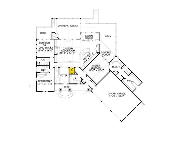 Ranch Floor Plan - Main Floor Plan #54-481