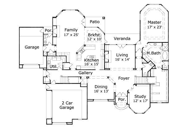 Traditional Floor Plan - Main Floor Plan #411-160
