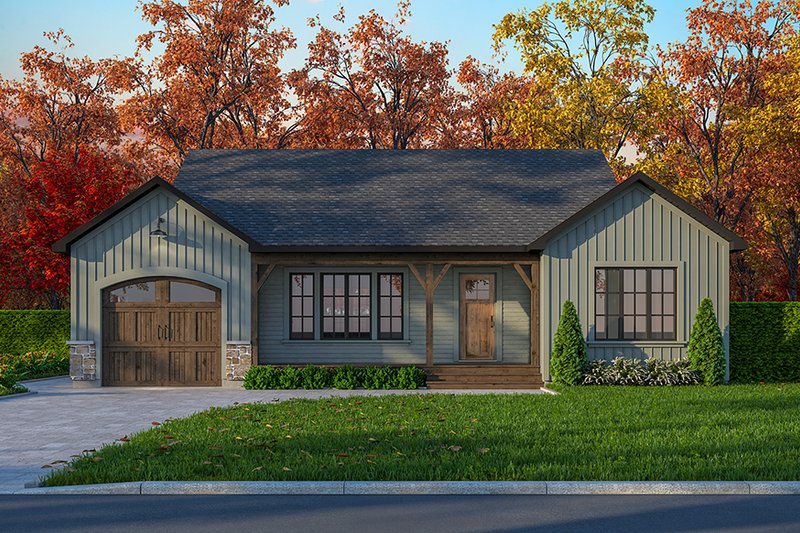 House Plan Design - Exterior - Front Elevation 4 for Ranch House Plan #23-699 - 2 bed, 1 bath
