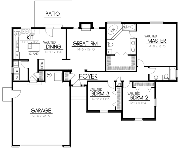 Traditional Floor Plan - Main Floor Plan #100-427