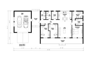 Floor Plan - Main Floor for Modern House Plan #549-22 - 3 bed, 2 bath