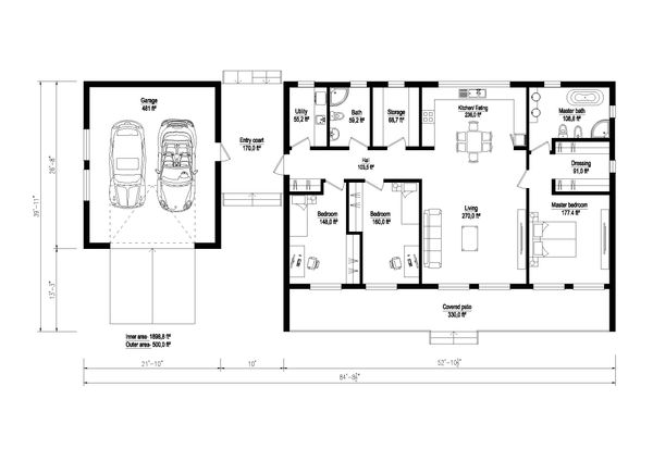Modern Floor Plan - Main Floor Plan #549-22