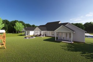 Exterior - Rear Elevation 1 for Farmhouse House Plan #513-2191 - 6 bed, 4.5 bath