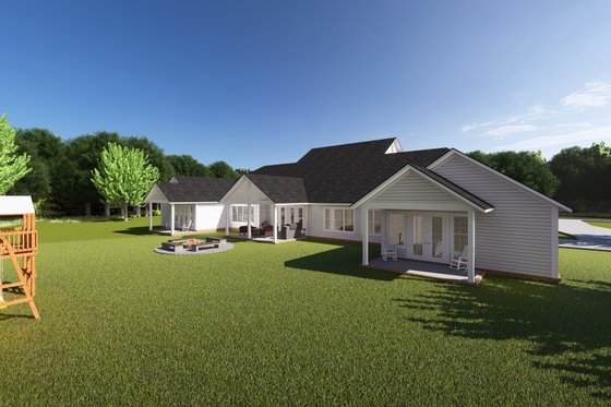 Exterior - Rear Elevation 1 for Farmhouse House Plan #513-2191 - 6 bed, 4.5 bath