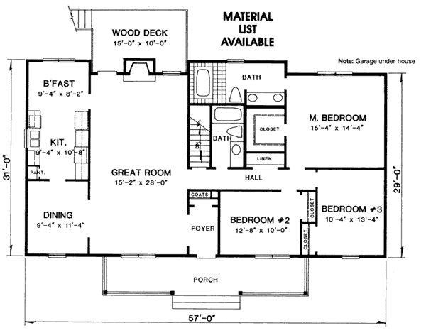 Ranch Floor Plan - Main Floor Plan #10-134