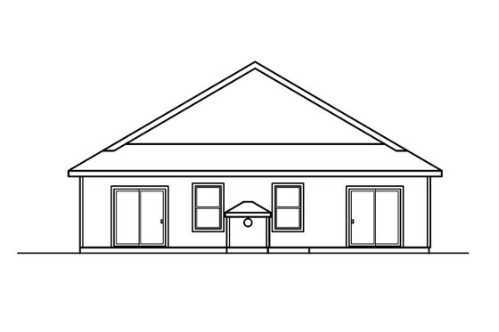 Exterior - Rear Elevation for Country House Plan #124-399 - 3 bed, 2 bath