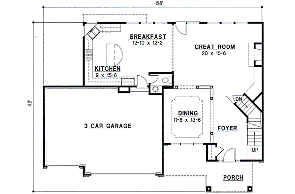 Traditional Floor Plan - Main Floor Plan #67-195