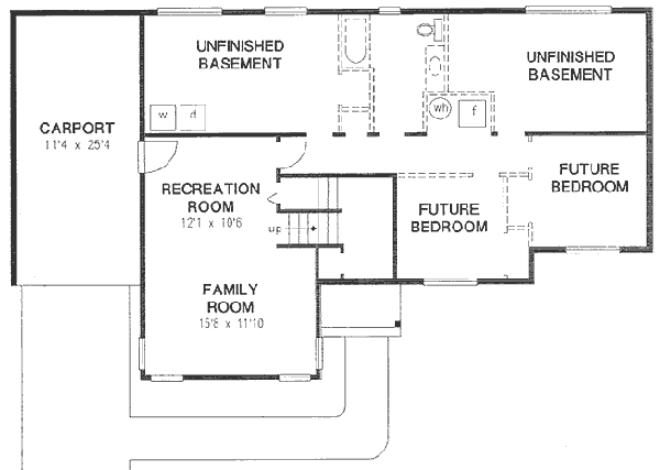Home Plan - Bungalow Floor Plan - Lower Floor Plan #18-9004