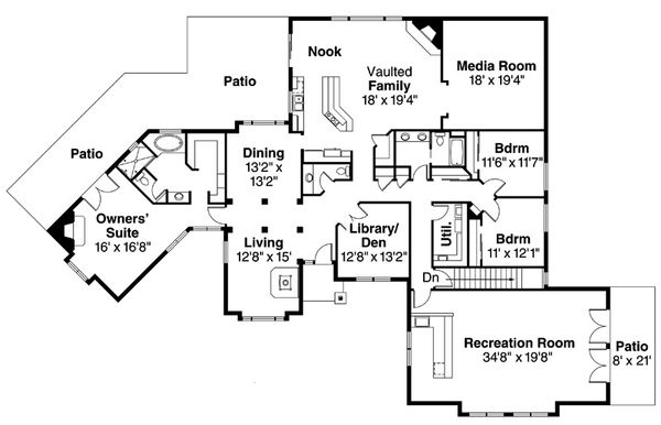 European Floor Plan - Main Floor Plan #124-832