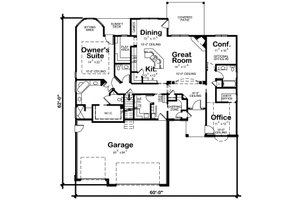Floor Plan - Main Floor for Traditional House Plan #20-2307 - 1 bed, 2 bath
