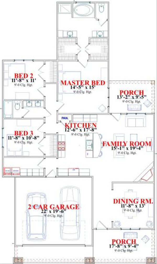 Bungalow Floor Plan - Main Floor Plan #63-138