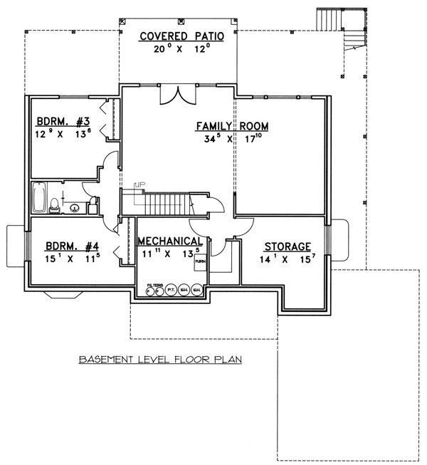 Dream House Plan - Ranch Floor Plan - Lower Floor Plan #117-575