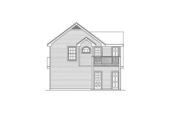 Exterior - Rear Elevation for Traditional House Plan #57-165 - 1 bed, 1 bath