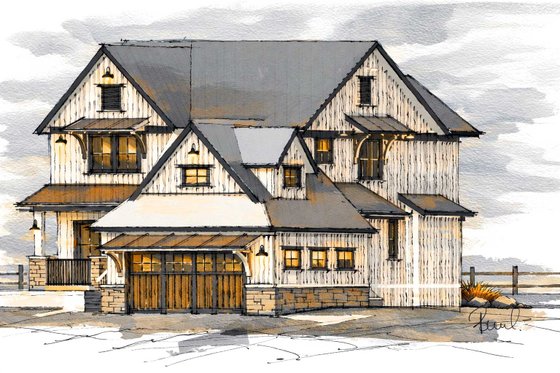 Exterior - Other Elevation 1 for Farmhouse House Plan #1101-59 - 3 bed, 2.5 bath