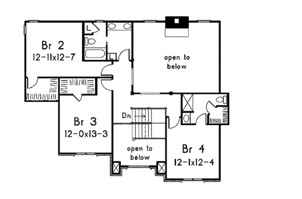 House Design - European Floor Plan - Upper Floor Plan #57-110