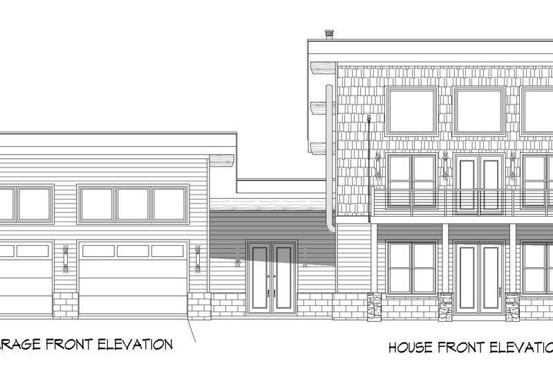 Home Plan - Exterior - Front Elevation 3 for Contemporary House Plan #932-904 - 3 bed, 2 bath