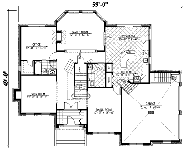 European Floor Plan - Main Floor Plan #138-235