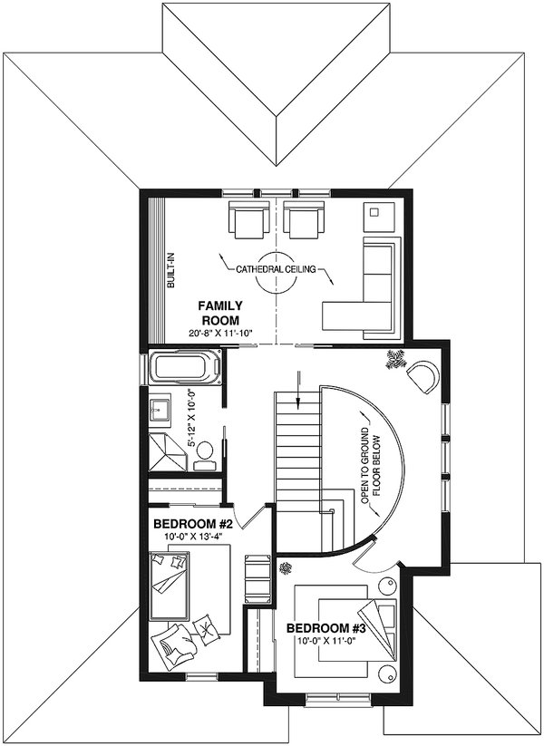 European Floor Plan - Upper Floor Plan #23-398