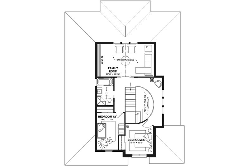 Home Plan - Floor Plan - Upper Floor for European House Plan #23-398 - 3 bed, 2.5 bath