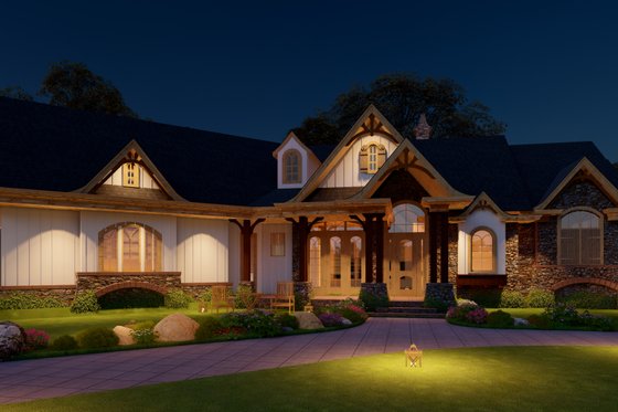 Exterior - Front Elevation 6 for Craftsman House Plan #54-415 - 3 bed, 2 bath