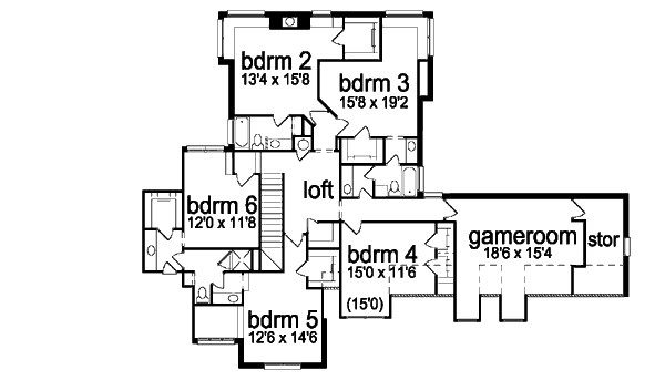 Dream House Plan - Country Floor Plan - Upper Floor Plan #84-437
