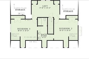 Exterior - Front Elevation 5 for Southern House Plan #17-546 - 3 bed, 2.5 bath