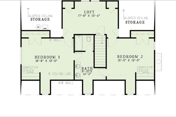 Exterior - Front Elevation 5 for Southern House Plan #17-546 - 3 bed, 2.5 bath