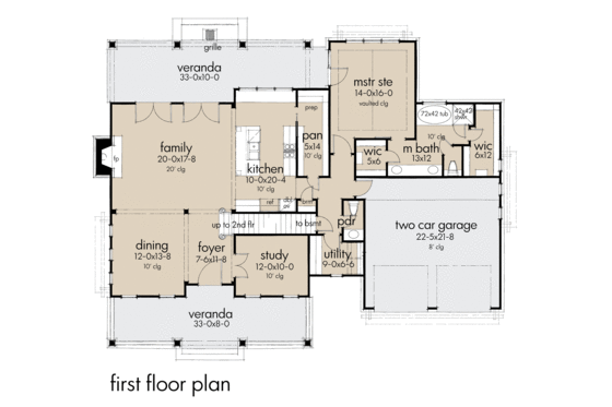 Southern Floor Plan - Main Floor Plan #120-260