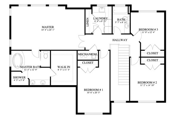 Dream House Plan - Traditional Floor Plan - Upper Floor Plan #1060-135