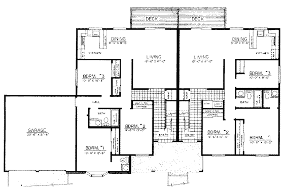 Floor Plan - Main Floor for Ranch House Plan #303-166 - 3 bed, 1.5 bath